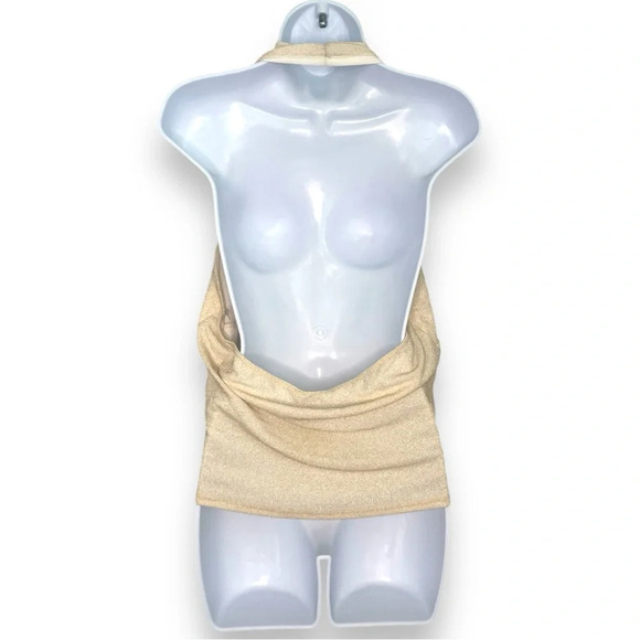 Bluebell Gold Glitter Halter Top New with Tags. Hook-and-eye closure - Picture 2 of 8